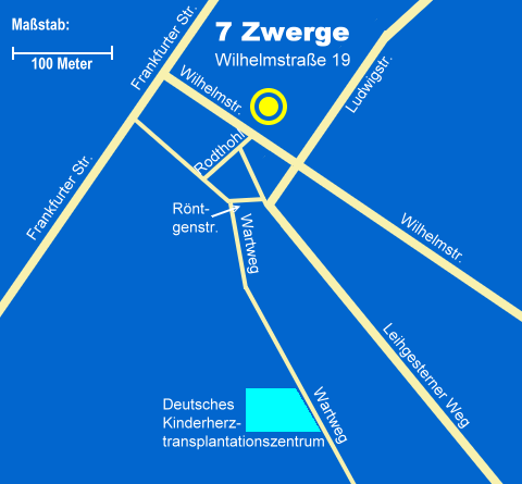 Anfahrt zum ``Apartment bei den sieben Zwergen´´ in Gießen